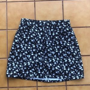 Calvin Klein Black Floral Jean Skirt